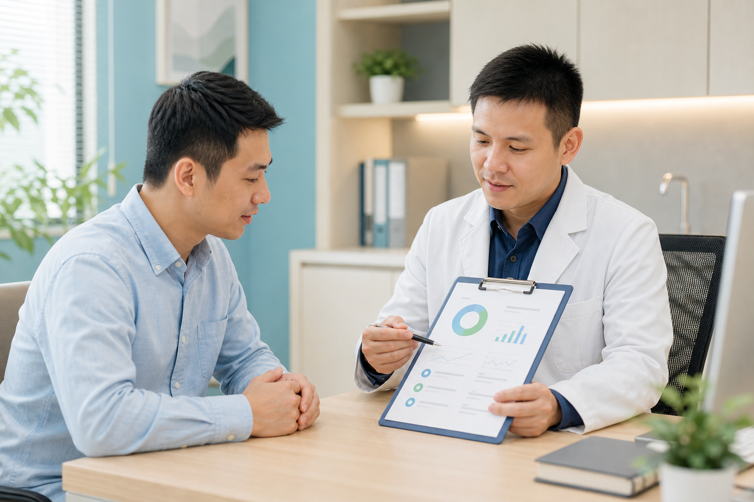 健檢報告說明與異常追蹤情境圖